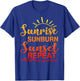Sunrise Sunburn Sunset Repeat Retro Summer Men Women Girls Kids T-Shirt - T-Shirt | Royal