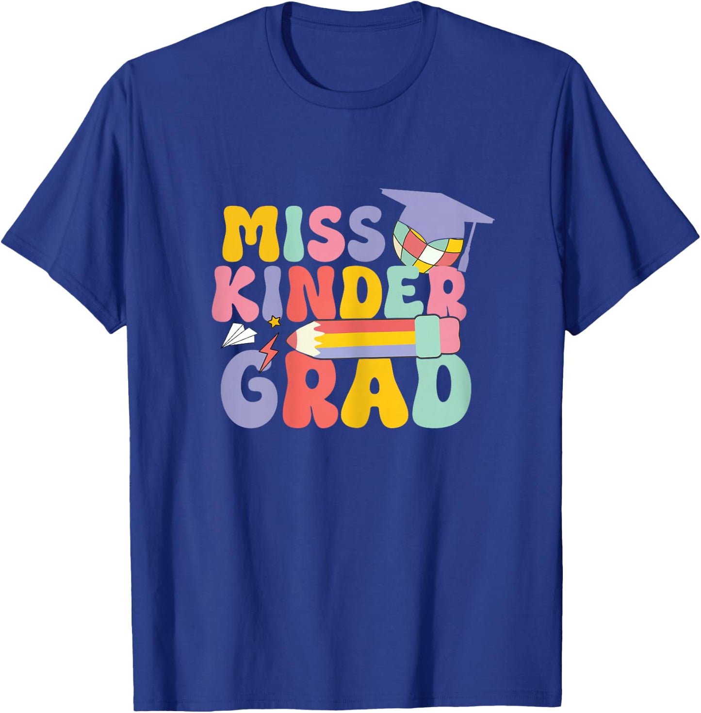 Kindergarten Graduation Groovy Miss Kinder Grad for Girls T-Shirt - T-Shirt | Royal