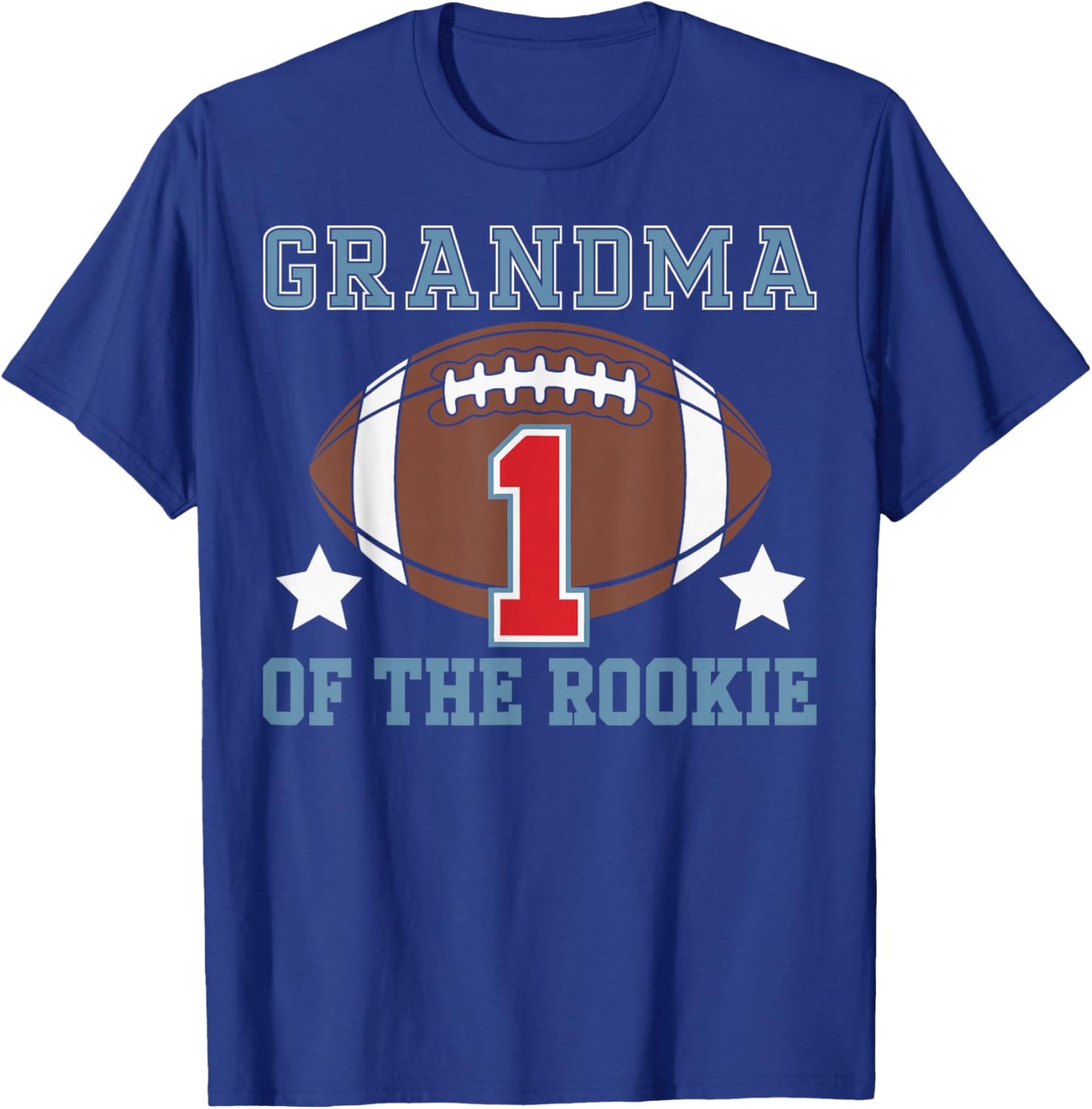 Grandma of Rookie 1st Birthday Football Theme Matching Party T-Shirt - T-Shirt | Royal