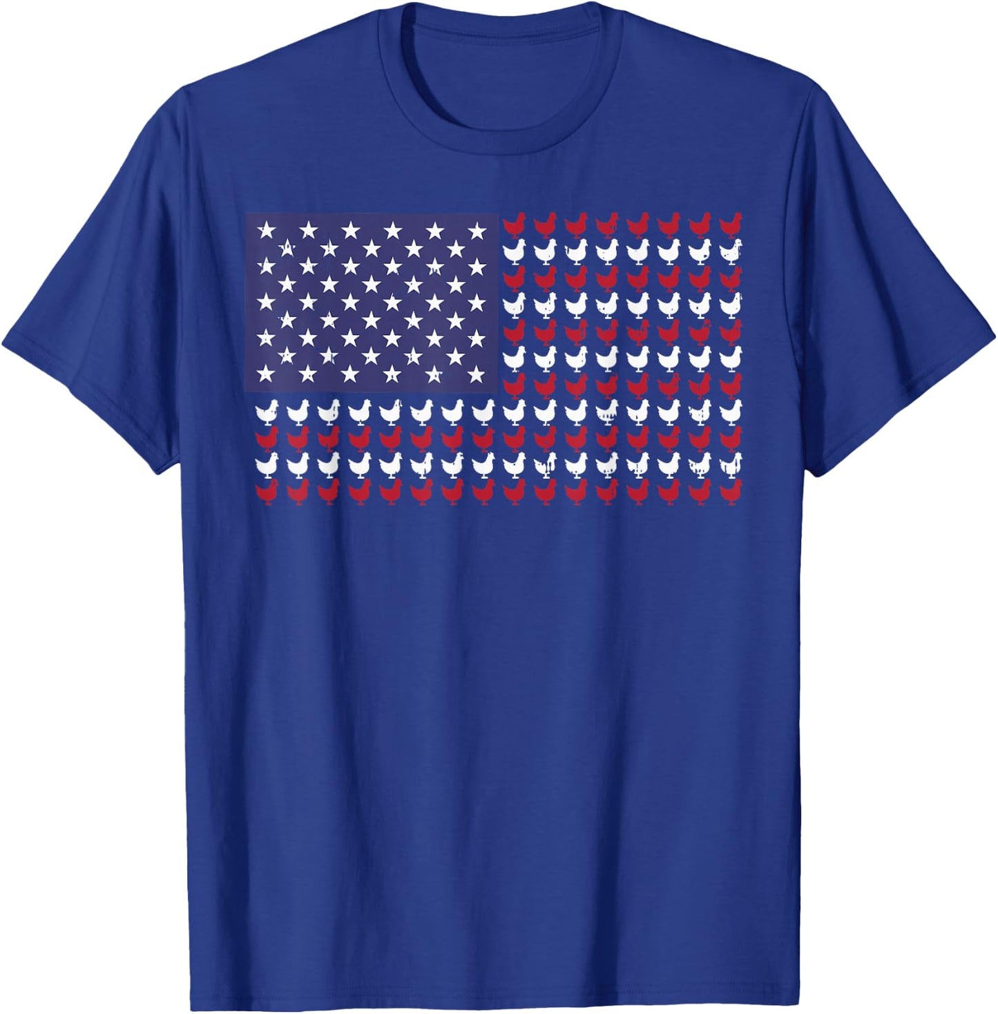 4th Of July US Flag Chickens Farm Patriotic Men Women Kids T-Shirt - T-Shirt | Royal