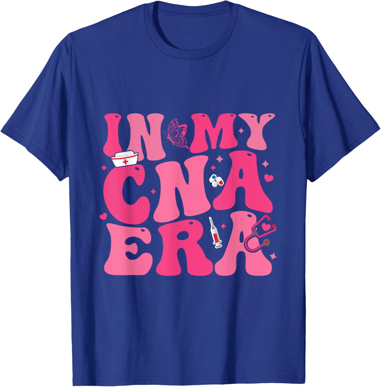 Groovy Shirt in My CNA Era Nurse Certified Nursing Assistant T-Shirt - T-Shirt | Royal