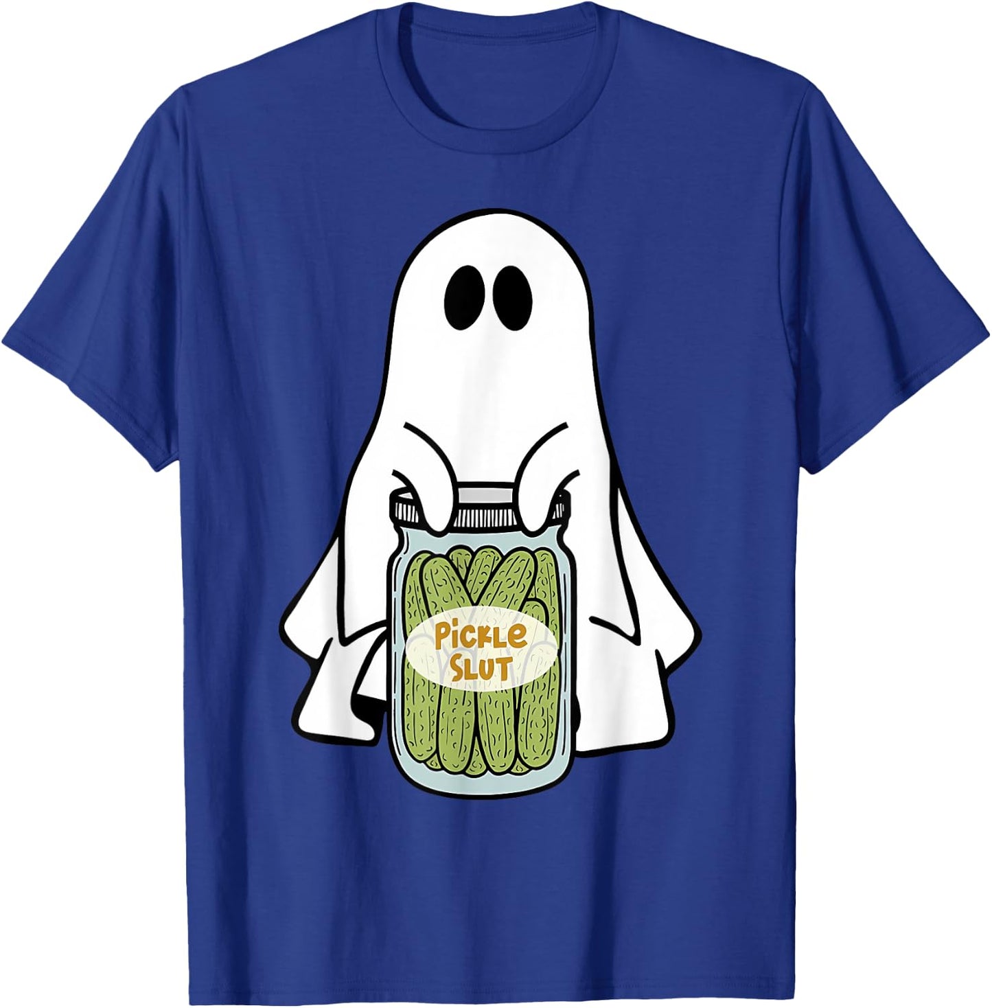 Pickle Slut Cute Ghost Vintage Canned Pickles Halloween T-Shirt - T-Shirt | Royal