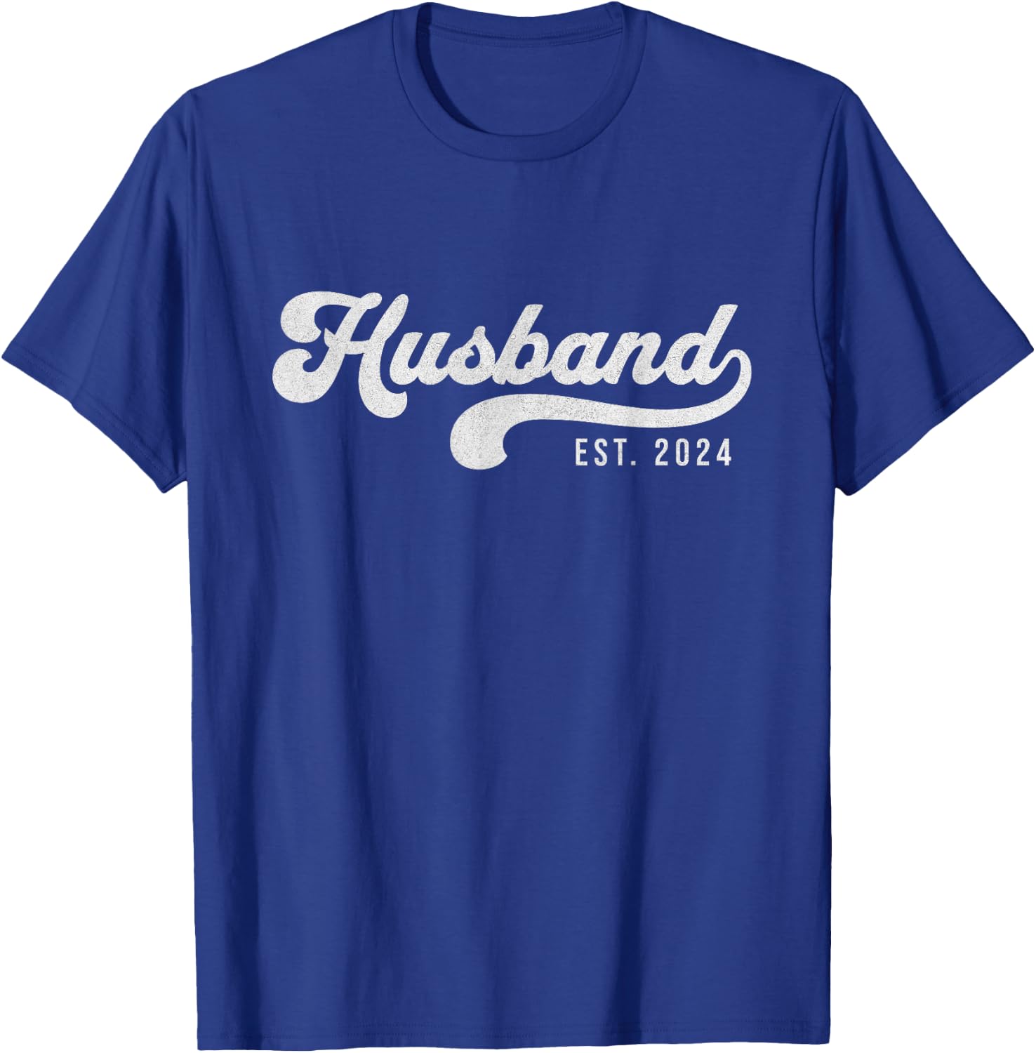 Husband Est. 2024 Married Couple Vintage Matching Wedding T-Shirt - T-Shirt | Royal