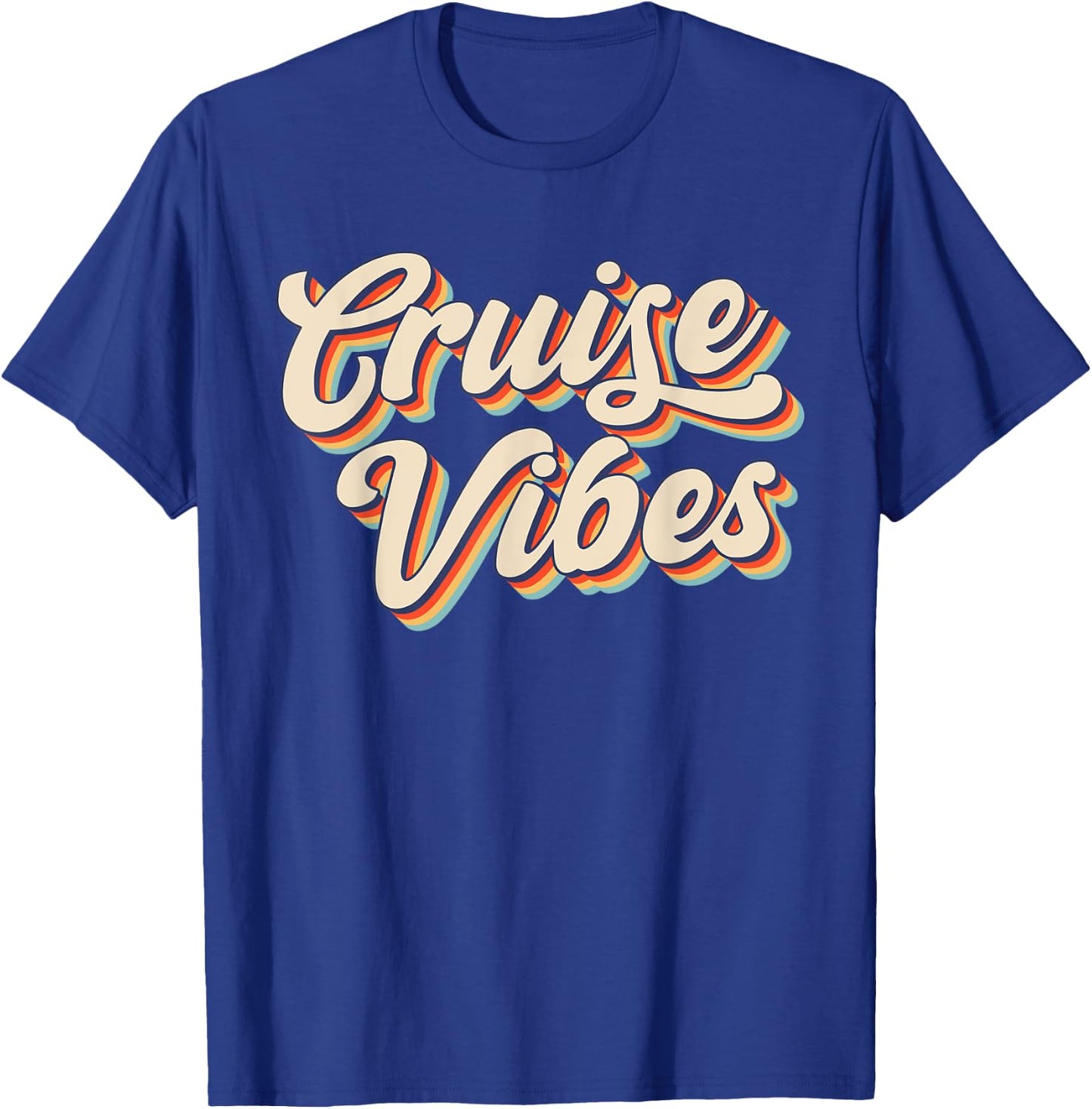 Cruise Vibes Groovy Matching Family Vacation Girls Cruise T-Shirt - T-Shirt | Royal
