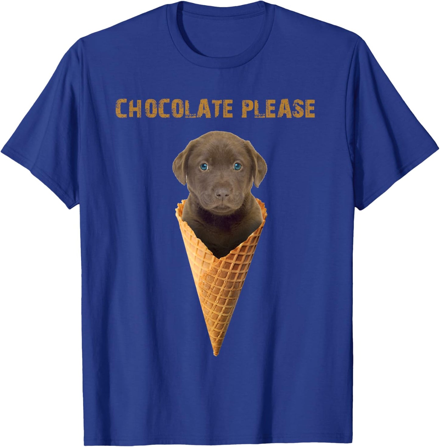 Chocolate Lab Waffle Cone Ice Cream Cute Puppy Women Kids T-Shirt - T-Shirt | Royal
