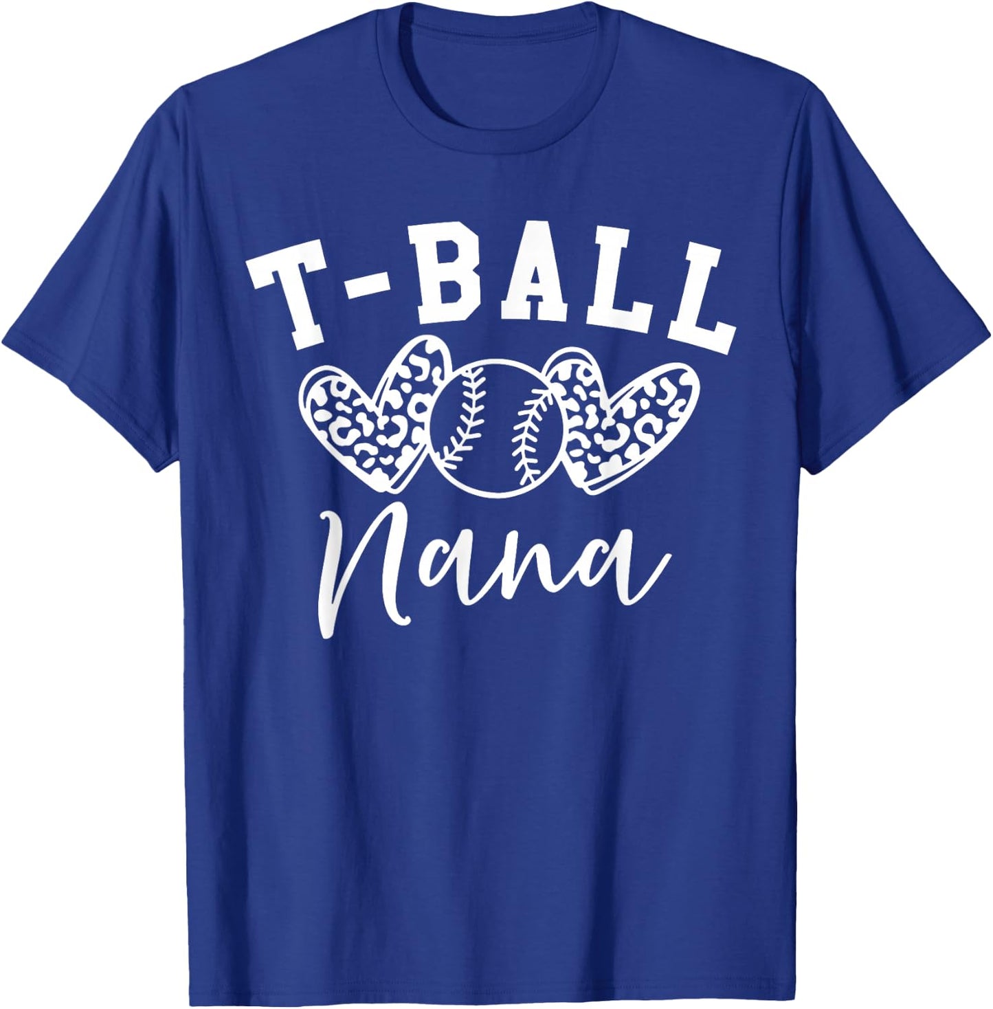 T-Ball Nana Baseball Heart Softball Nana Sport Player T-Shirt - T-Shirt | Royal