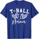 T-Ball Nana Baseball Heart Softball Nana Sport Player T-Shirt - T-Shirt | Royal