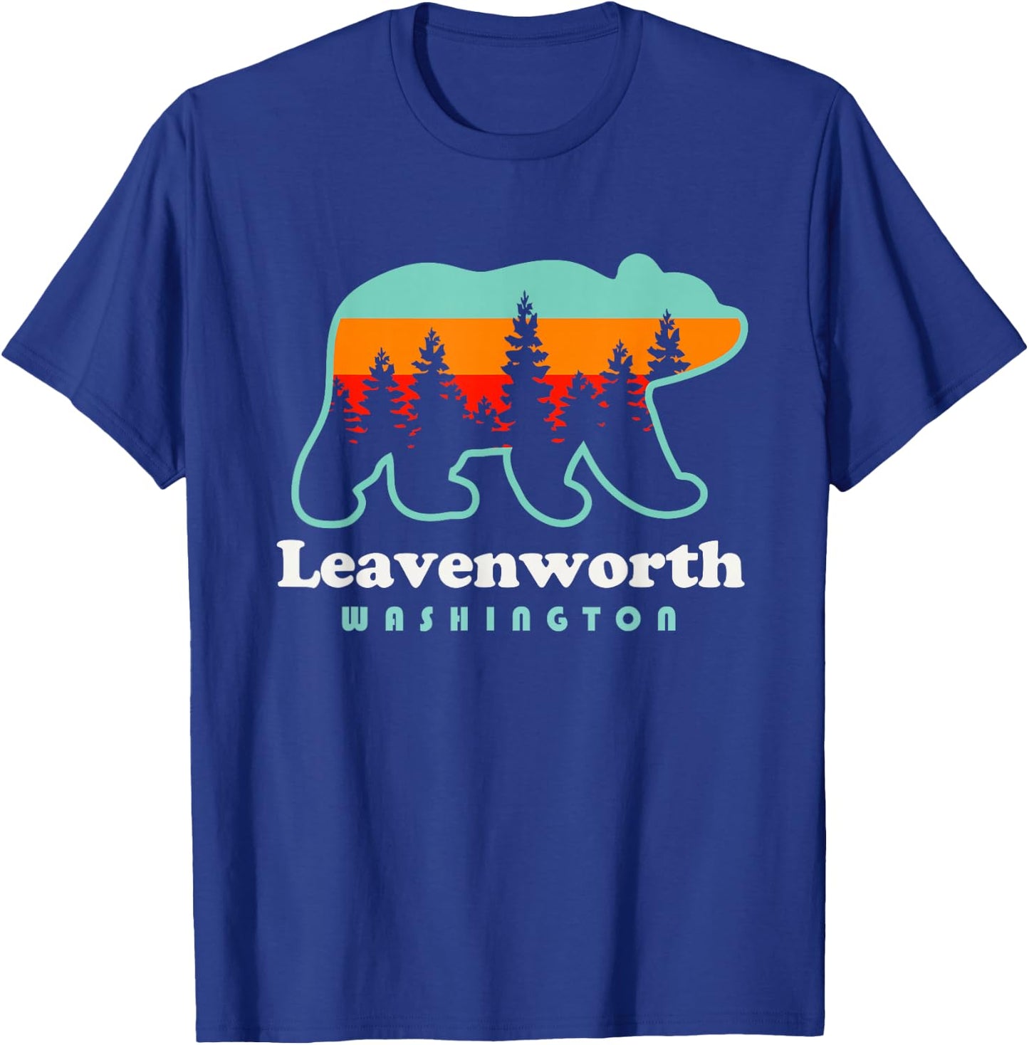 Leavenworth Washington Retro Vintage Bear T-Shirt - T-Shirt | Royal