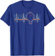 Flounder Fishing Retro Heartbeat Vintage 80s Style Gift T-Shirt - T-Shirt | Royal