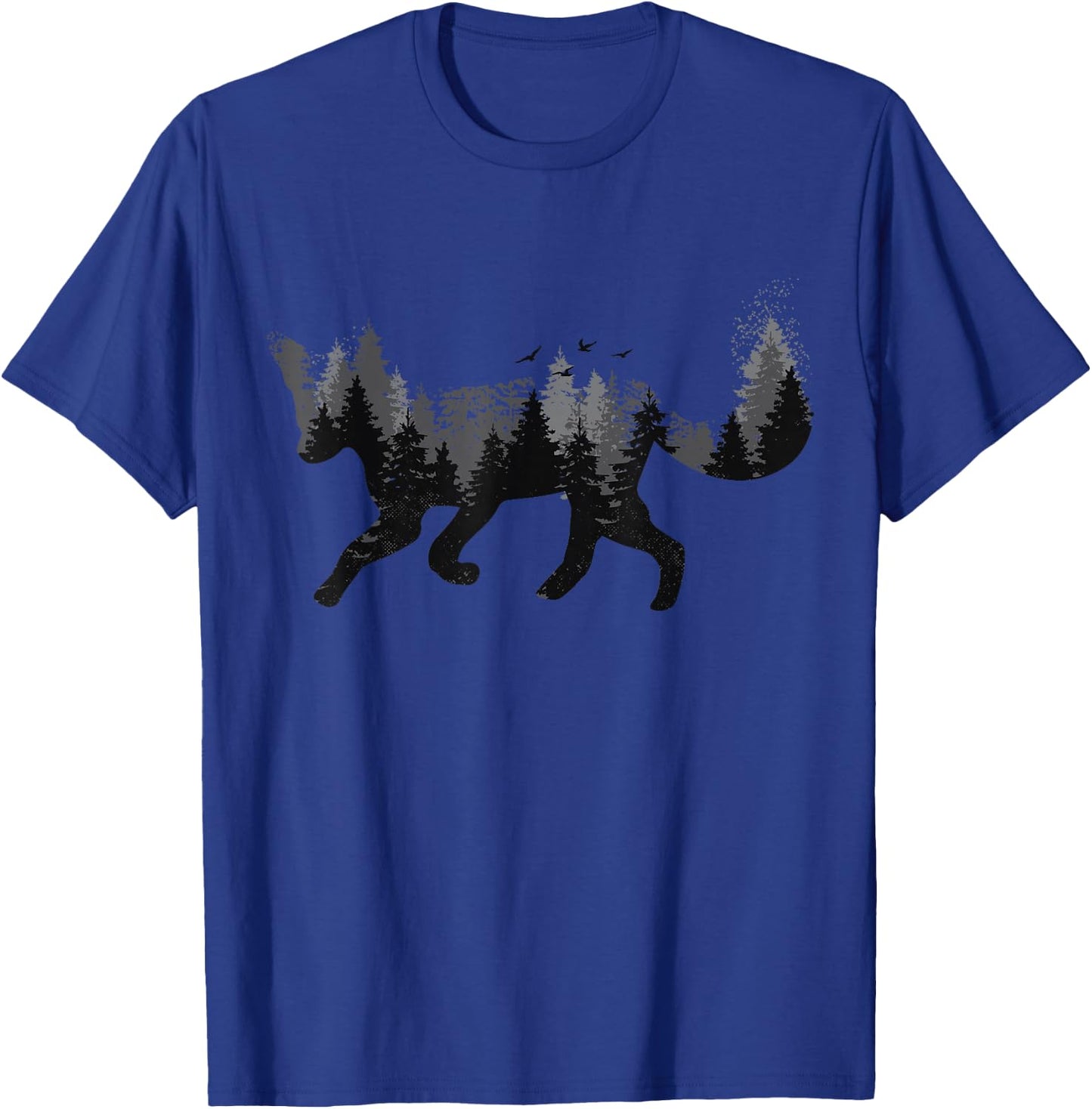 Fox Nature Forest Camping Hiking Hunter Outdoor Gift T-Shirt - T-Shirt | Royal