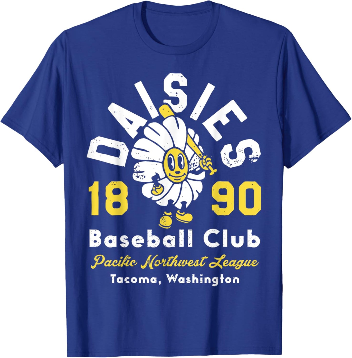 Tacoma Daisies Washington Vintage Defunct Baseball T-Shirt - T-Shirt | Royal