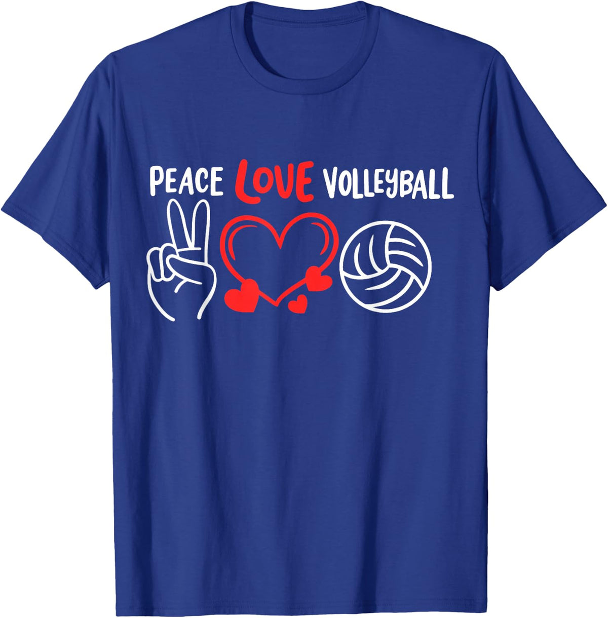 Volleyball Peace Love Volleyball T-Shirt - T-Shirt | Royal