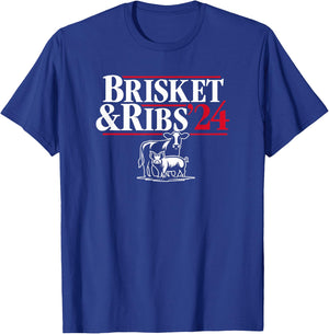 Brisket & Ribs '24 Funny Political T-Shirt - T-Shirt | Royal
