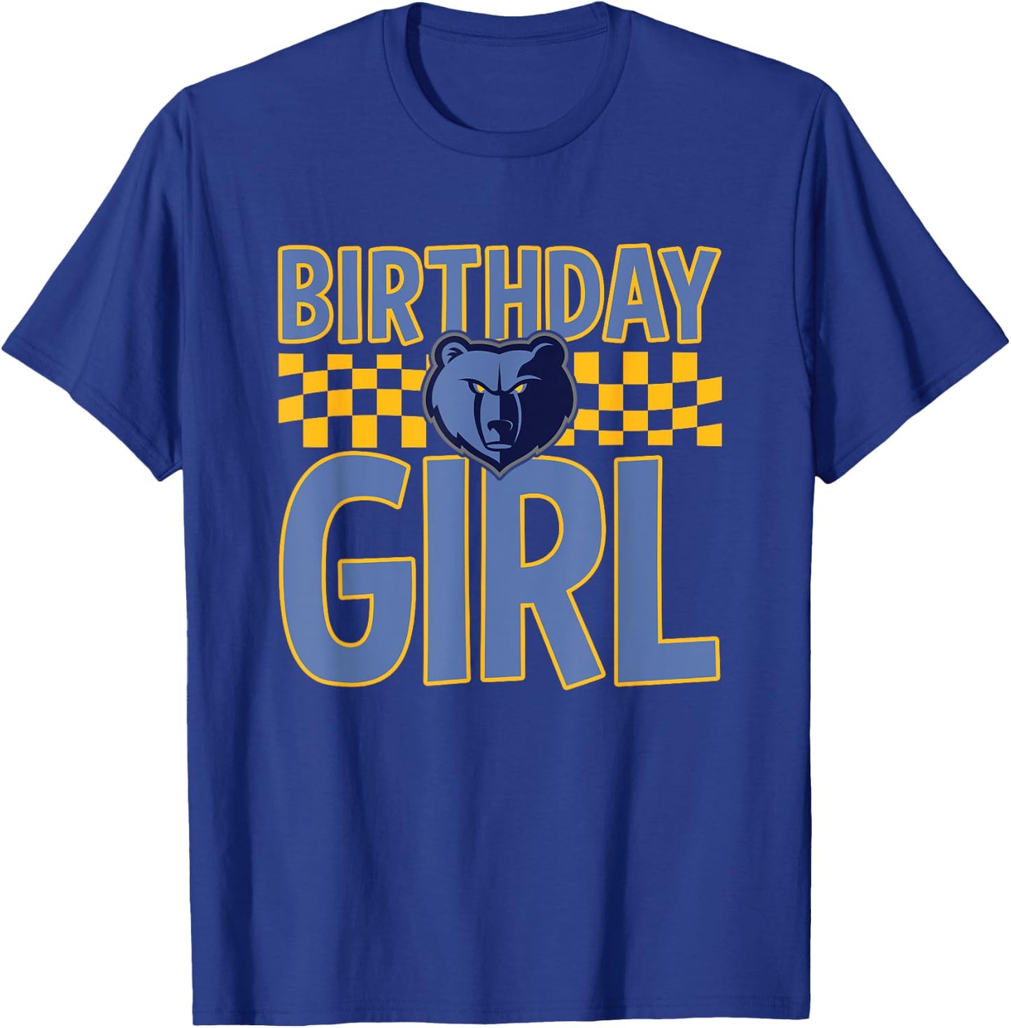 NBA Memphis Grizzlies Birthday Girl Checkered Logo T-Shirt - T-Shirt | Royal