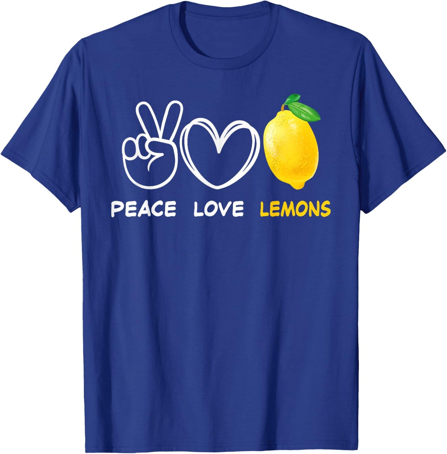 Peace, Love Lemon Retro Lemon Lover Fruit Lover T-Shirt - T-Shirt | Royal