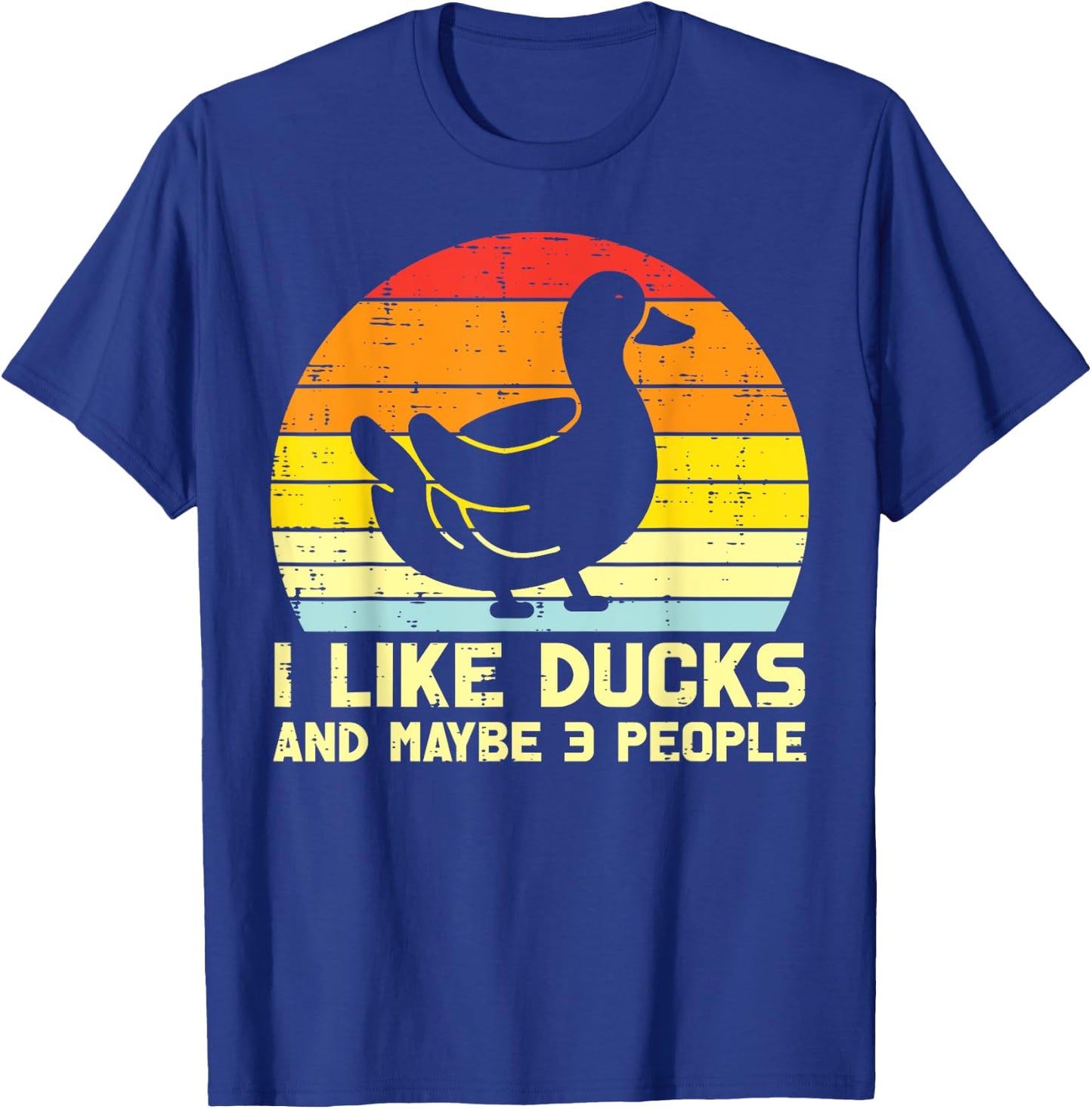 I Like Duck Maybe 3 People Retro Farm Farmer Men Women Kids T-Shirt - T-Shirt | Royal
