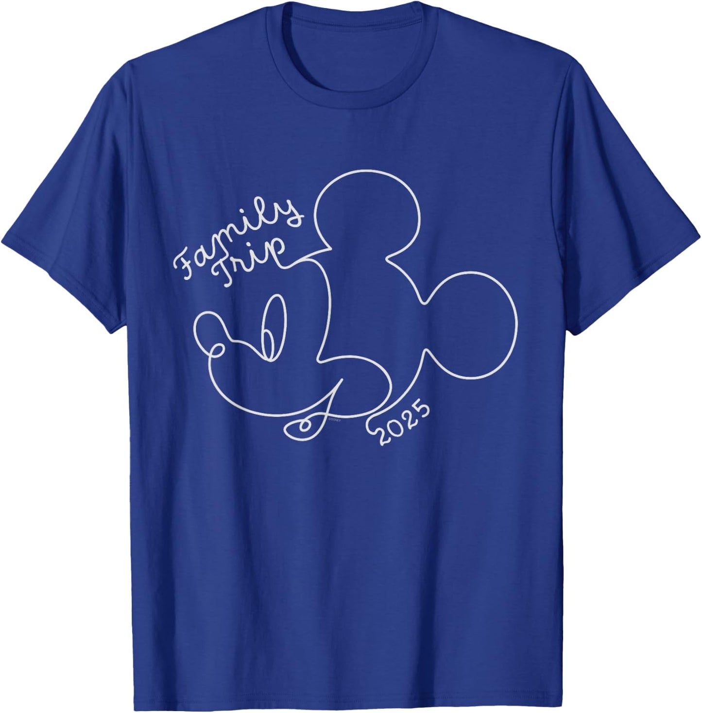 Disney Mickey Mouse Line Drawing Family Trip Vacation 2025 T-Shirt - T-Shirt | Royal