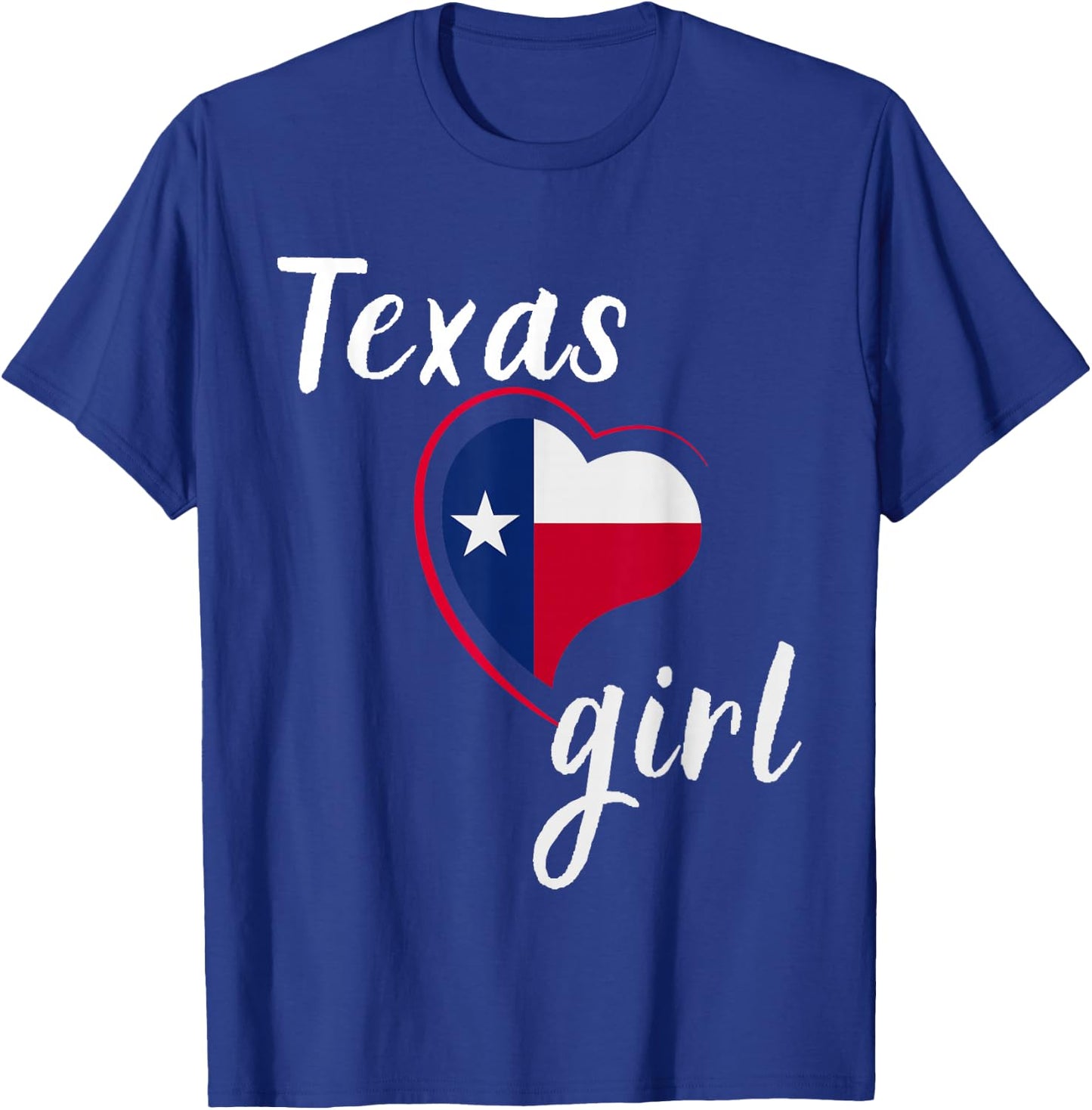 Texas Girl Red White and Blue Texas Flag T-Shirt - T-Shirt | Royal