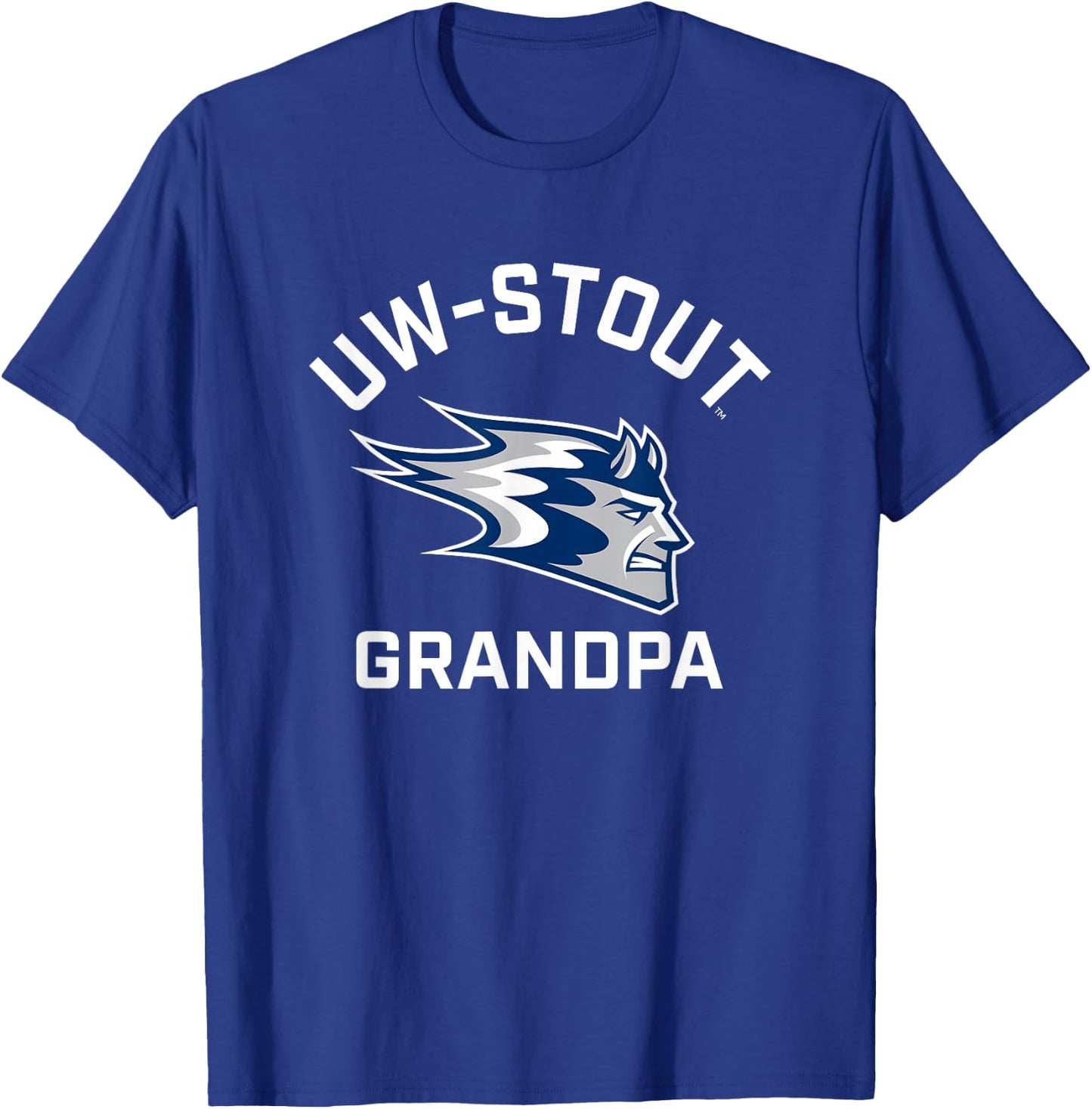 University of Wisconsin-Stout Blue Devils Arched Grandpa T-Shirt - T-Shirt | Royal