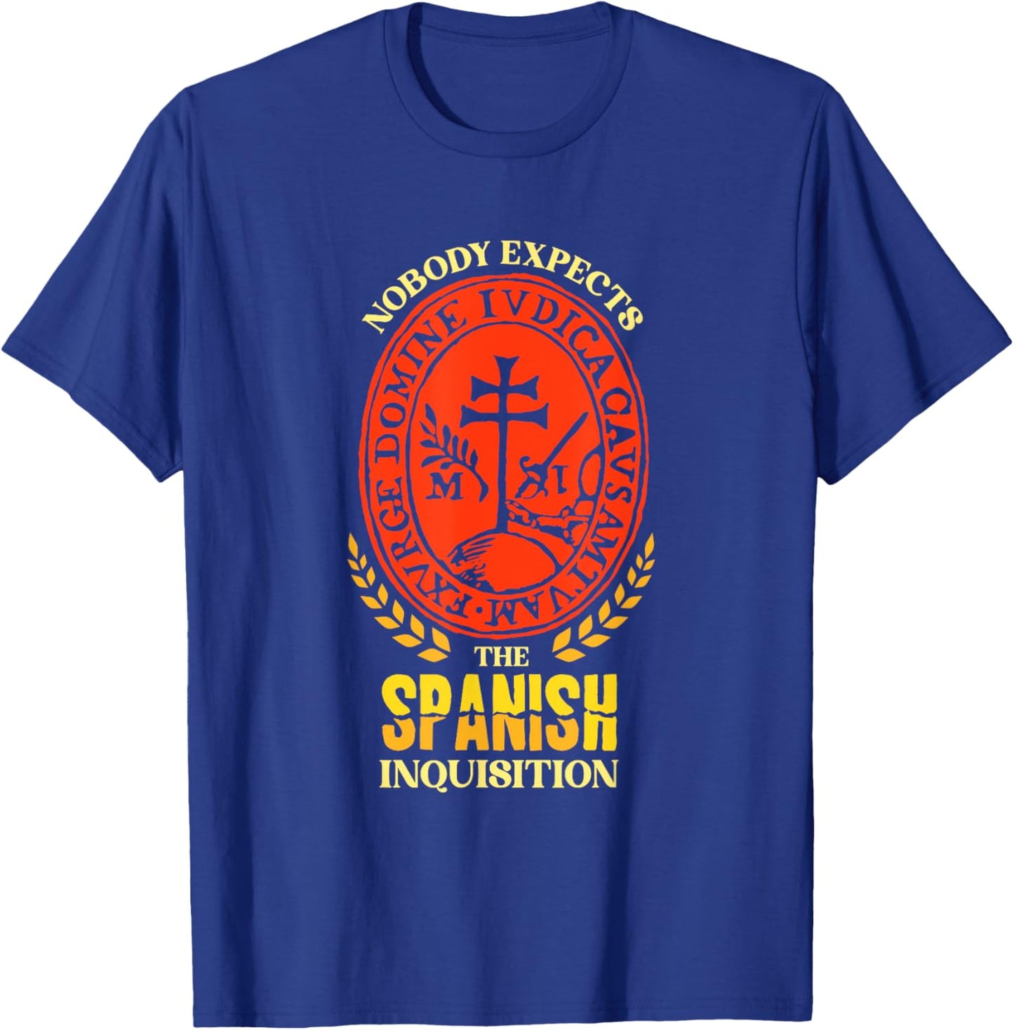 Comedy Nobody Expects the Spanish Inquisition -Adults Black Small Short Sleeve T-Shirt - T-Shirt | Royal