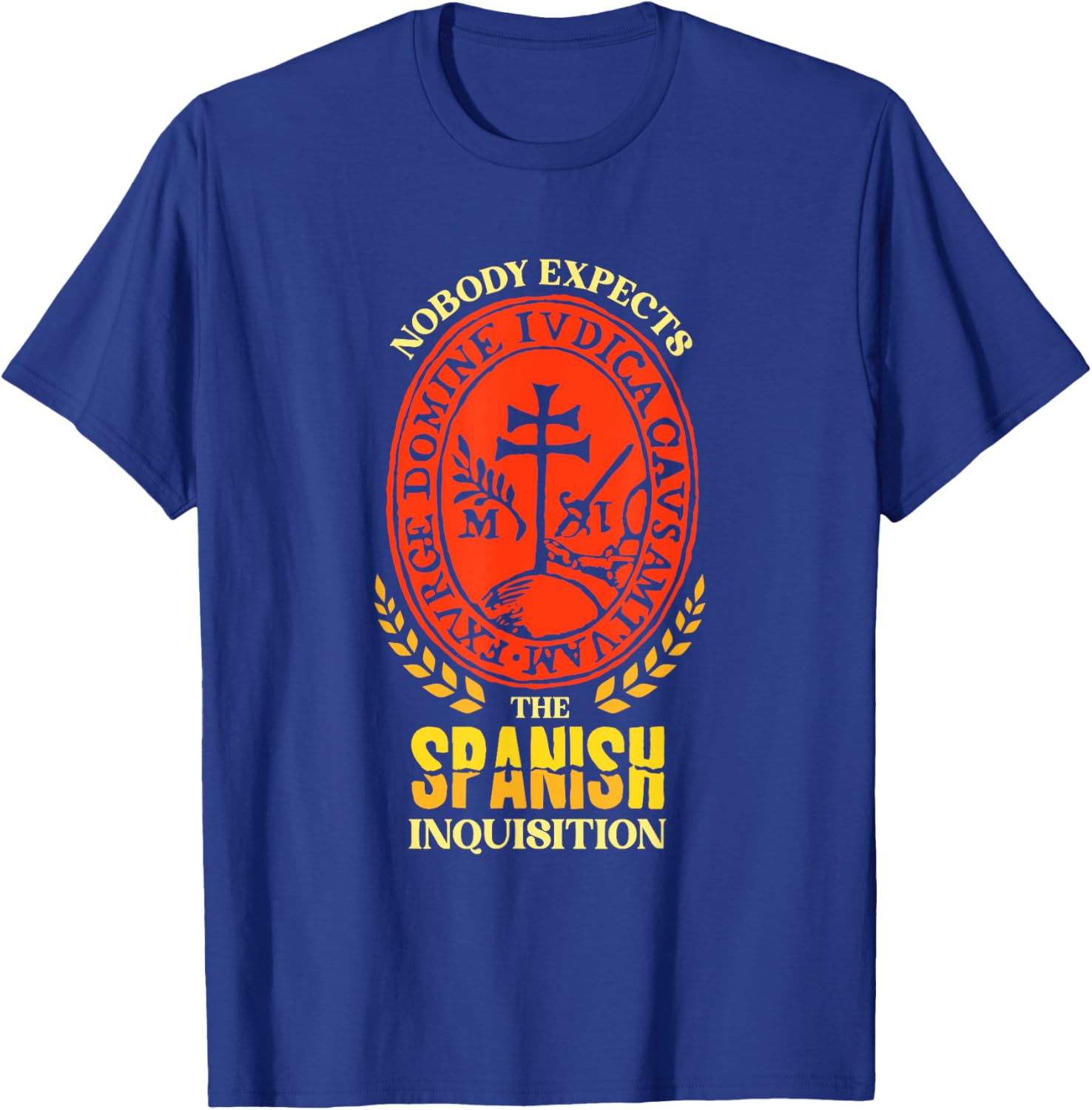 Comedy Nobody Expects the Spanish Inquisition -Adults Black Small Short Sleeve T-Shirt - T-Shirt | Royal