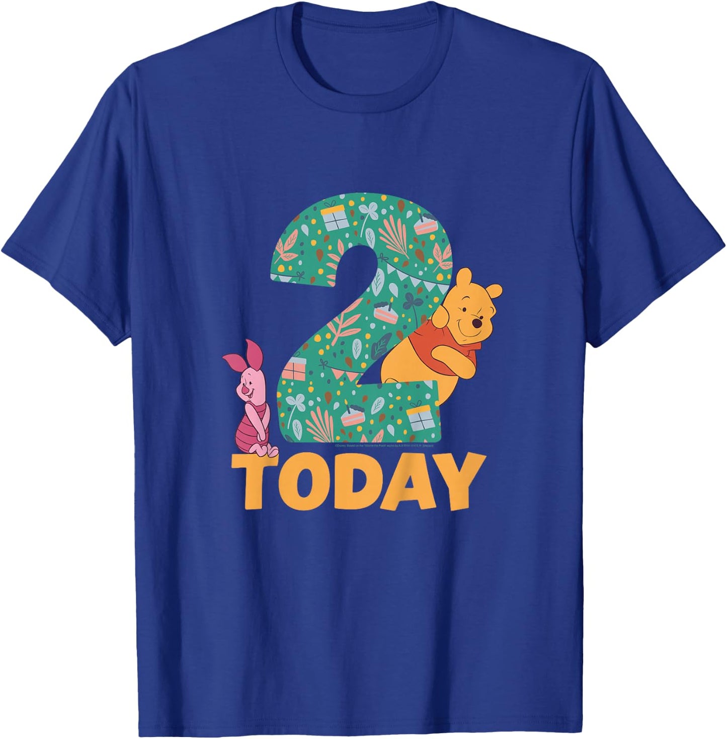 Disney Winnie the Pooh & Piglet Birthday 2 Years Old Today T-Shirt - T-Shirt | Royal
