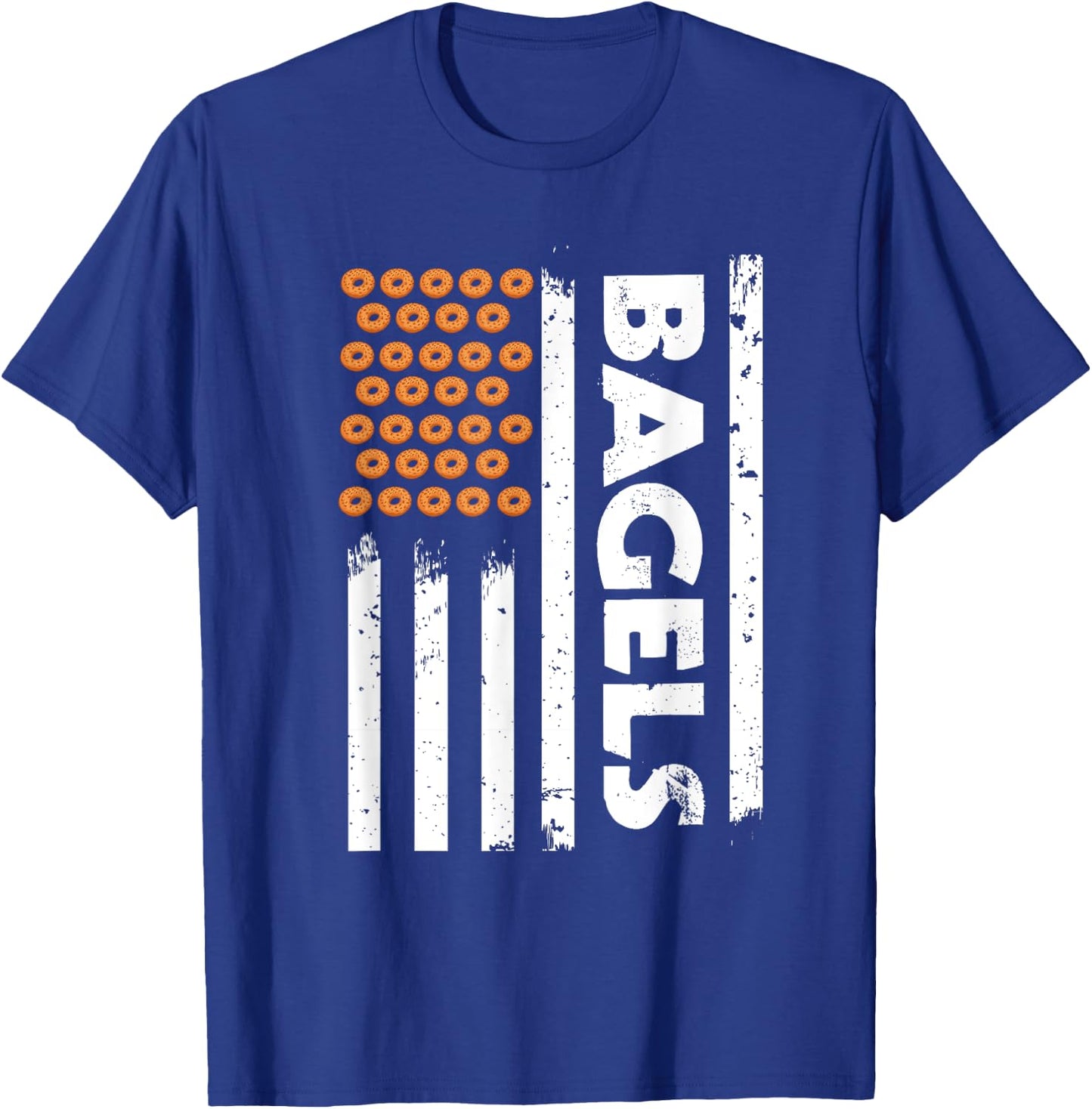 USA Flag Bagels Apparel Eating Breakfast Food America Men T-Shirt - T-Shirt | Royal