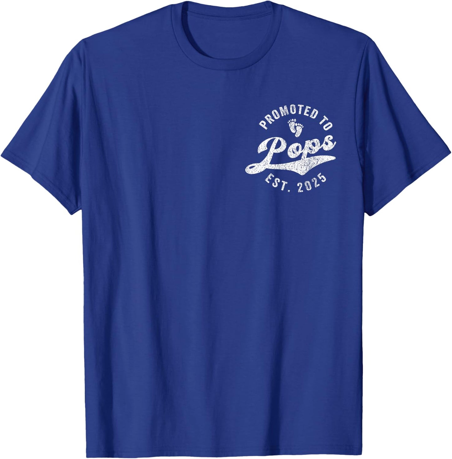Promoted To Pops Est. 2025 First Time Grandpa T-Shirt - T-Shirt | Royal