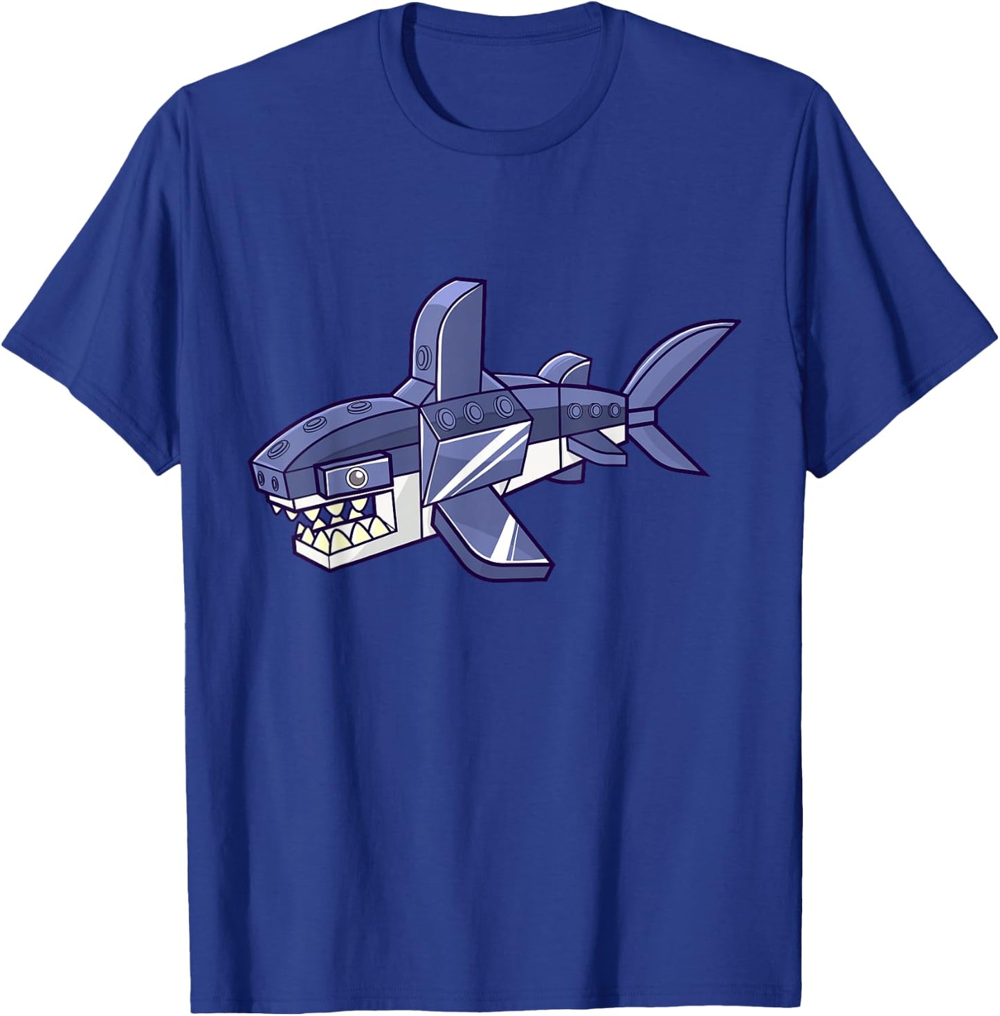 Shark Master Builder Building Blocks Boys Kids T-Shirt - T-Shirt | Royal