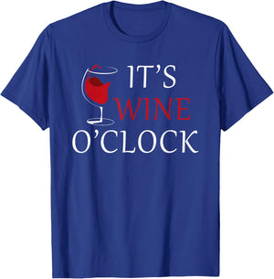 It's Wine O'clock Wine Drinker Lover Wine Glass T-Shirt - T-Shirt | Royal