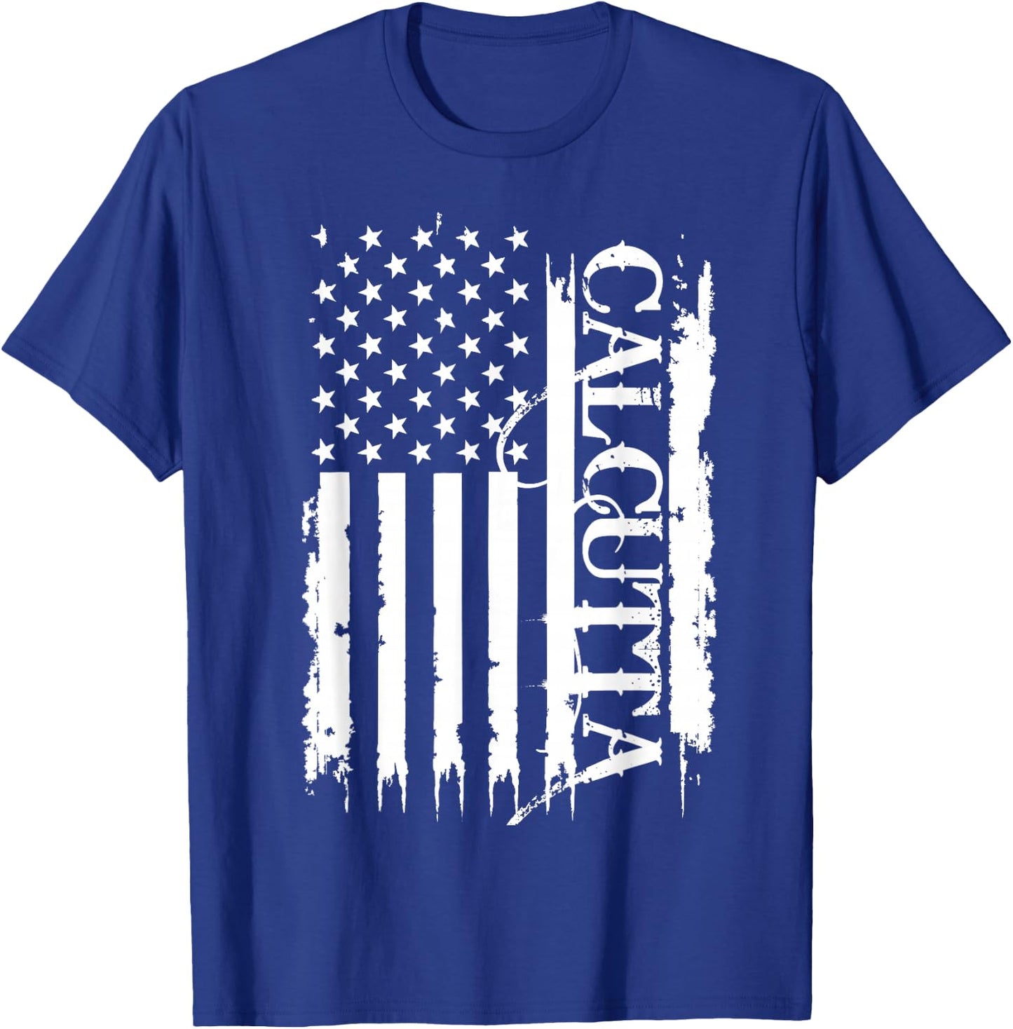 Calcutta United States Distressed w US Flag T-Shirt - T-Shirt | Royal