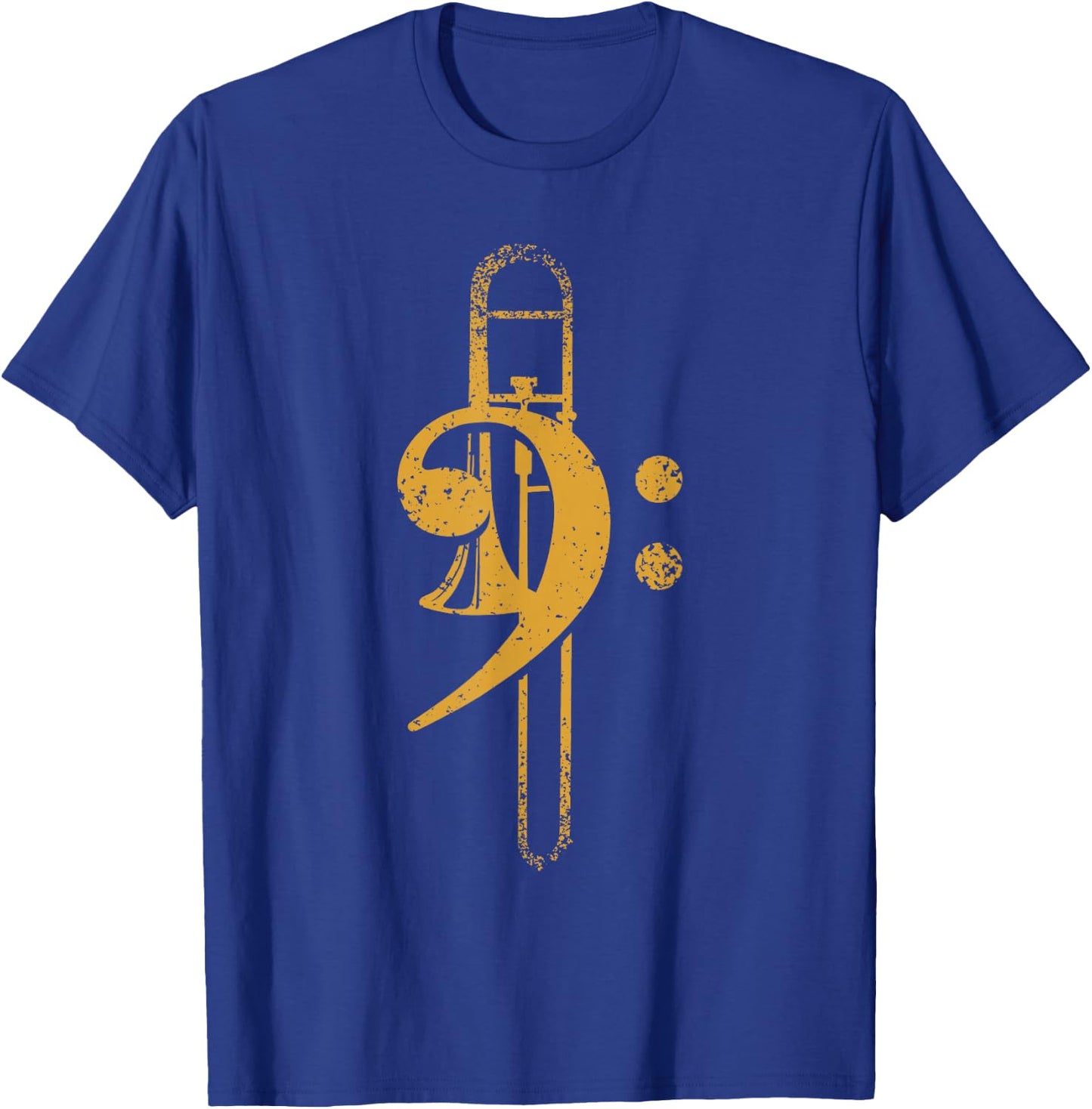 Vintage Bass Clef Trombone T-Shirt - T-Shirt | Royal
