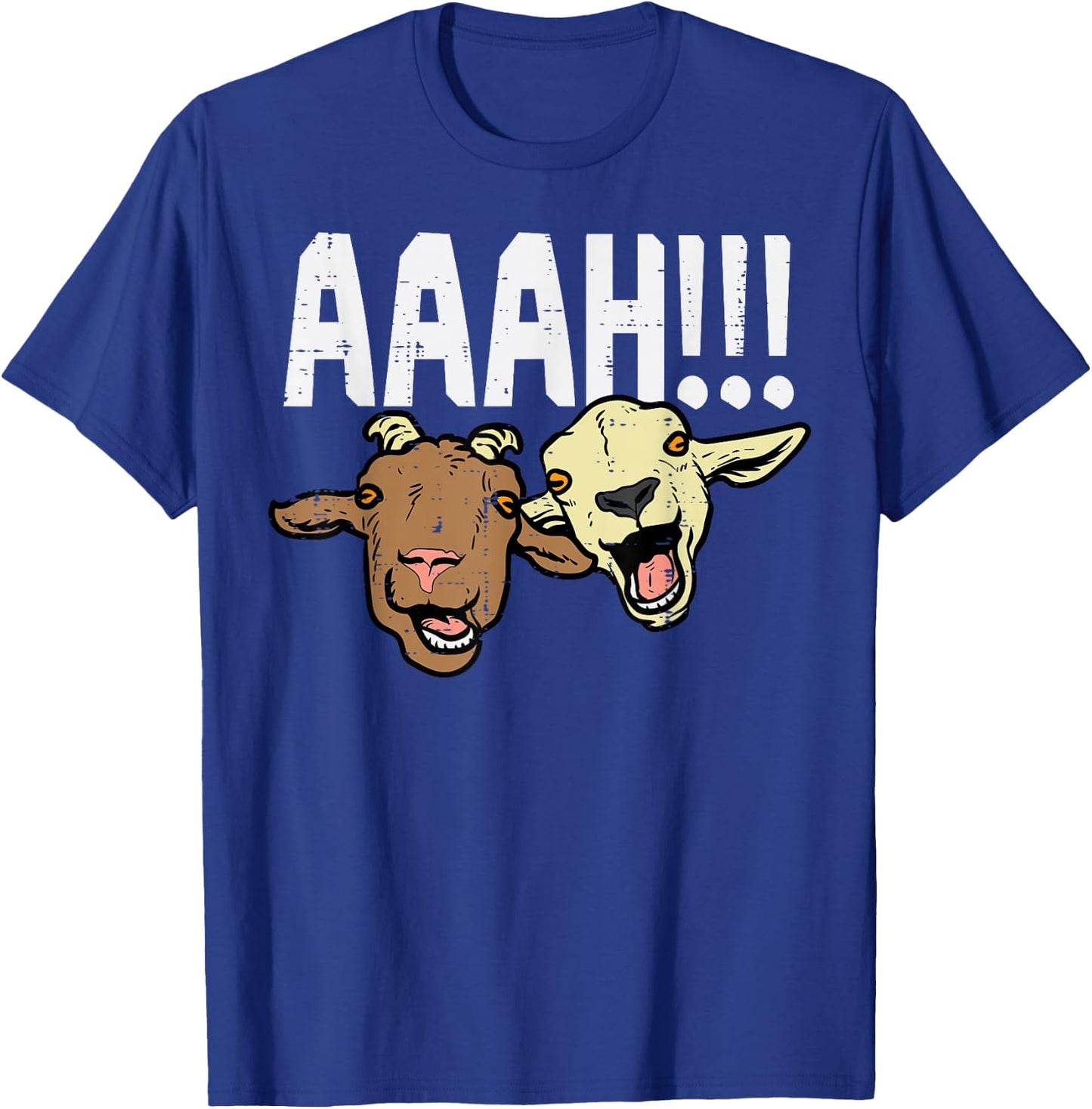 Screaming Goats Aaah Funny Bleat Farm Animal Women Men Kids T-Shirt - T-Shirt | Royal