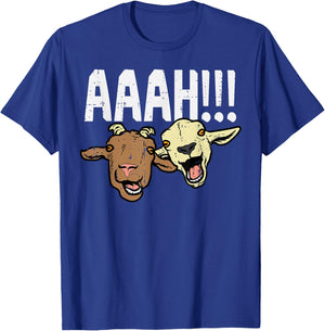Screaming Goats Aaah Funny Bleat Farm Animal Women Men Kids T-Shirt - T-Shirt | Royal