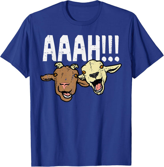Screaming Goats Aaah Funny Bleat Farm Animal Women Men Kids T-Shirt - T-Shirt | Royal