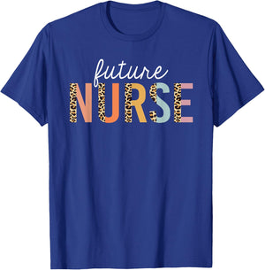 Future Nurse Student Leopard Print Nursing School Women T-Shirt - T-Shirt | Royal