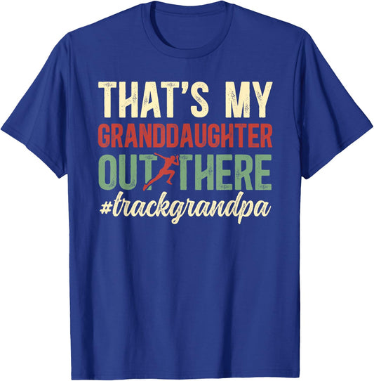 Proud Track Grandpa Of A Track And Field Athlete Grandfather T-Shirt - T-Shirt | Royal