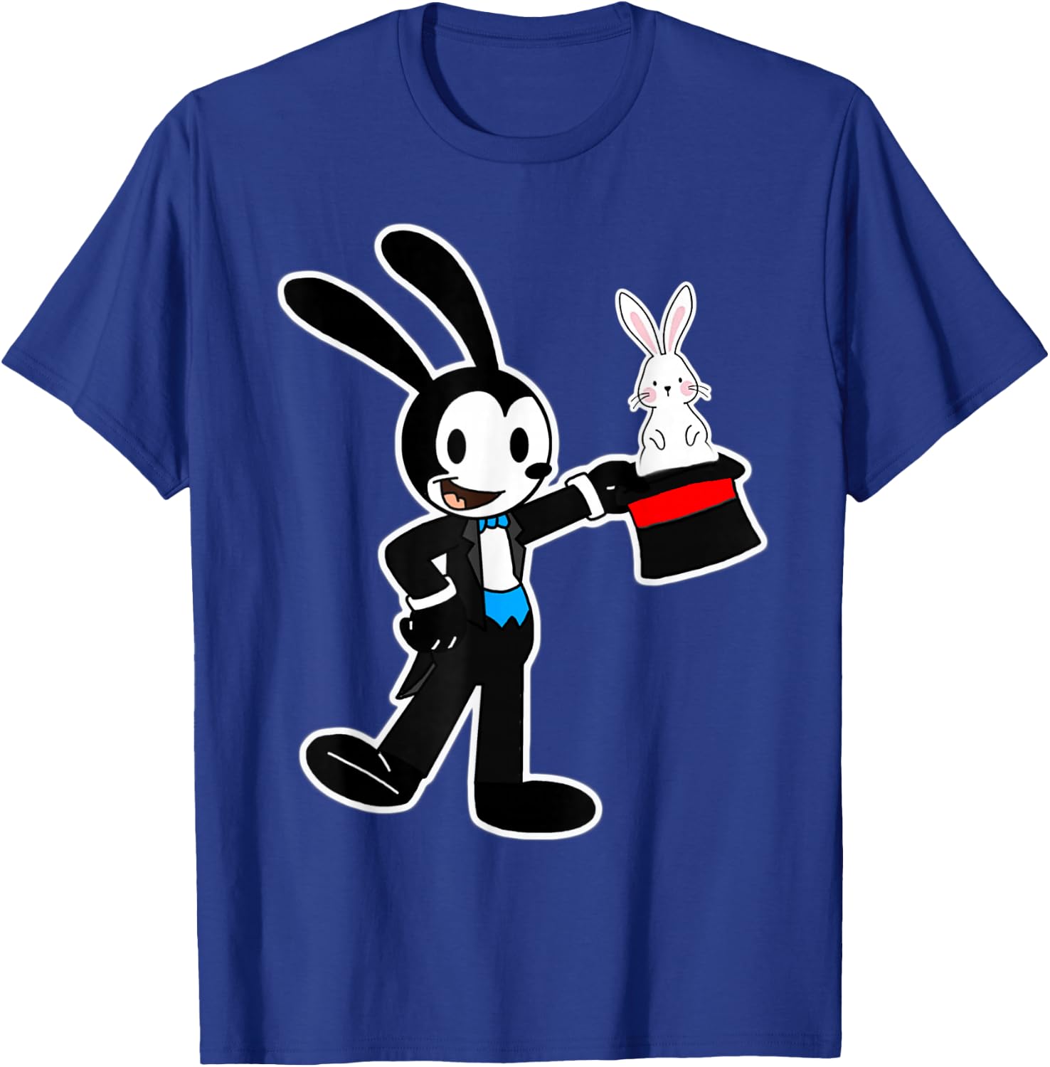 Oswald Rabbit Magician pulls Rabbit out of Hat T-Shirt - T-Shirt | Royal