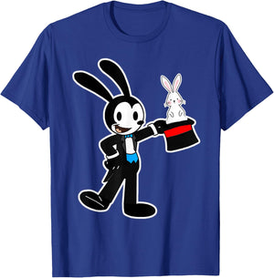 Oswald Rabbit Magician pulls Rabbit out of Hat T-Shirt - T-Shirt | Royal