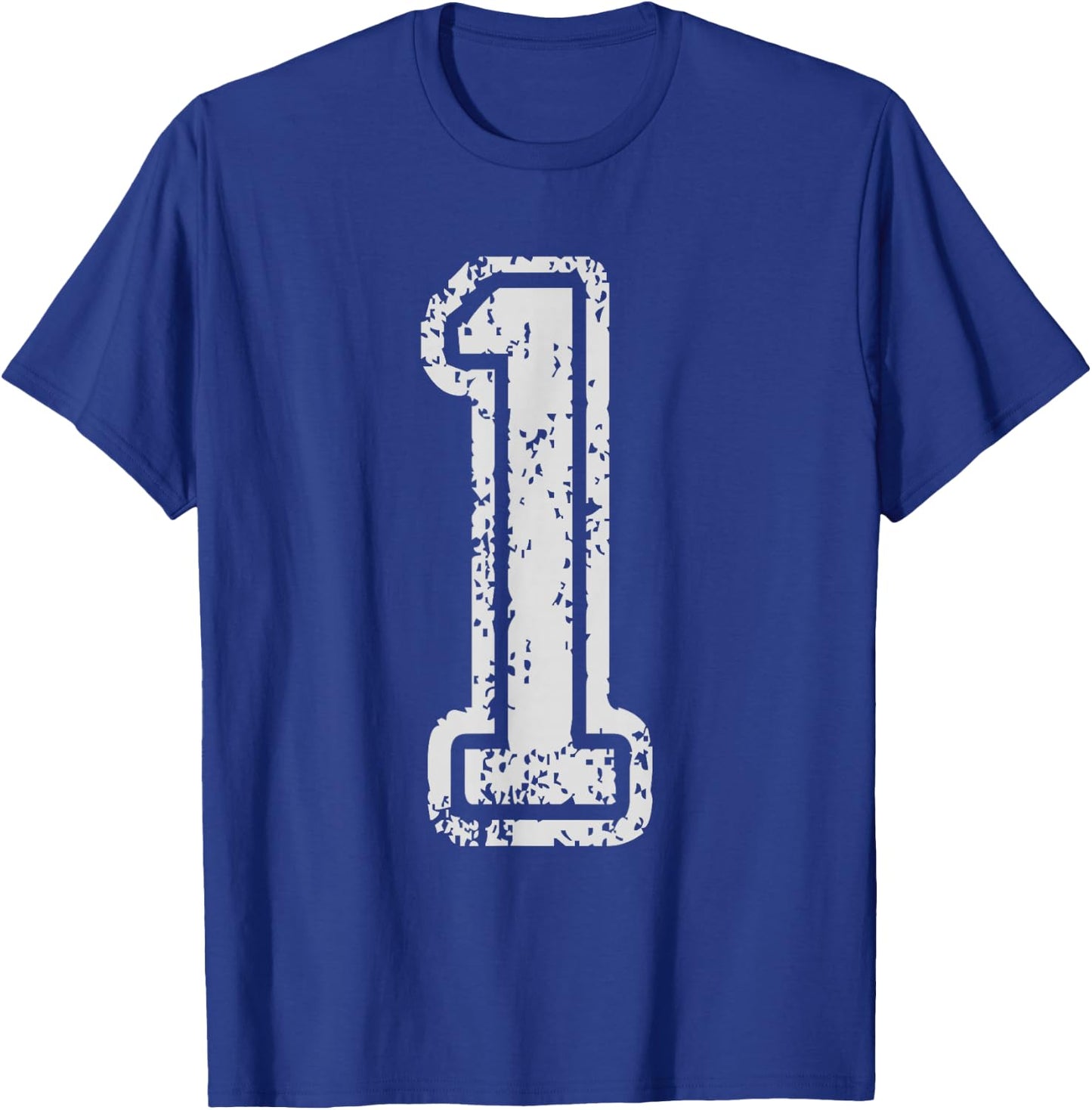 Team Jersey Uniforms Number 1 One School Sports Birthdays T-Shirt - T-Shirt | Royal