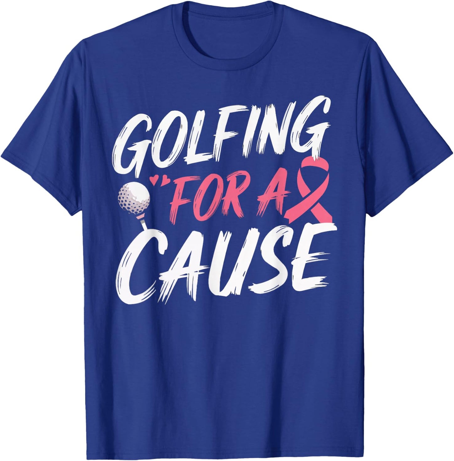 Golf Breast Cancer Awareness Month Golfer Pink Ribbon T-Shirt - T-Shirt | Royal