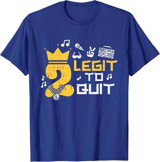 2nd Birthday 2 Legit To Quit Crown Boys Girls Toddler Kids T-Shirt - T-Shirt | Royal