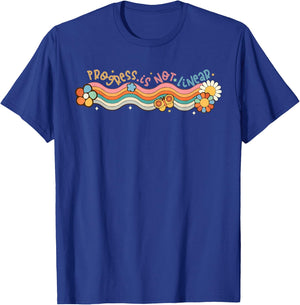 Progress Is Not Linear Teacher Student Happy Back To School Men Women Girls Kids T-Shirt - T-Shirt | Royal