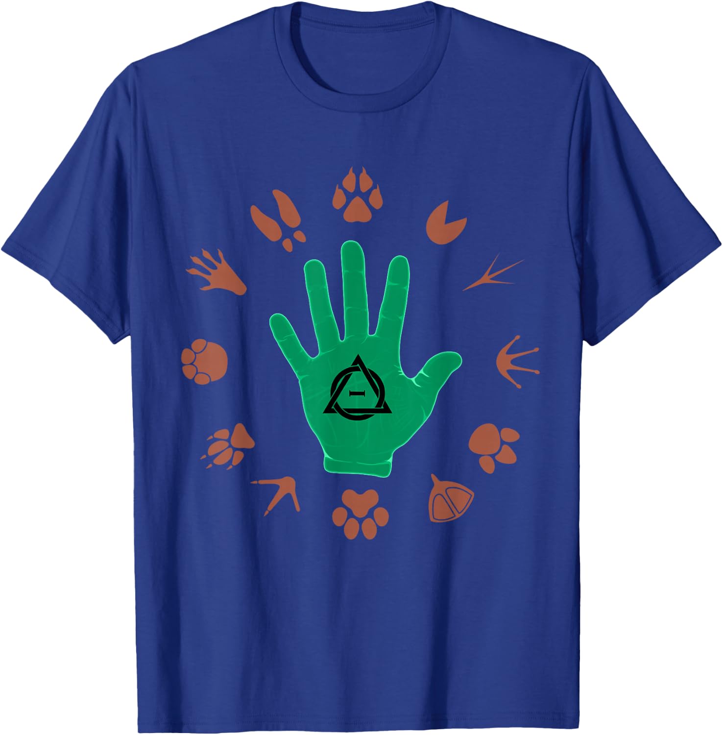 Therian mask animal paws Quadrobics tail Therian sign logo T-Shirt - T-Shirt | Royal