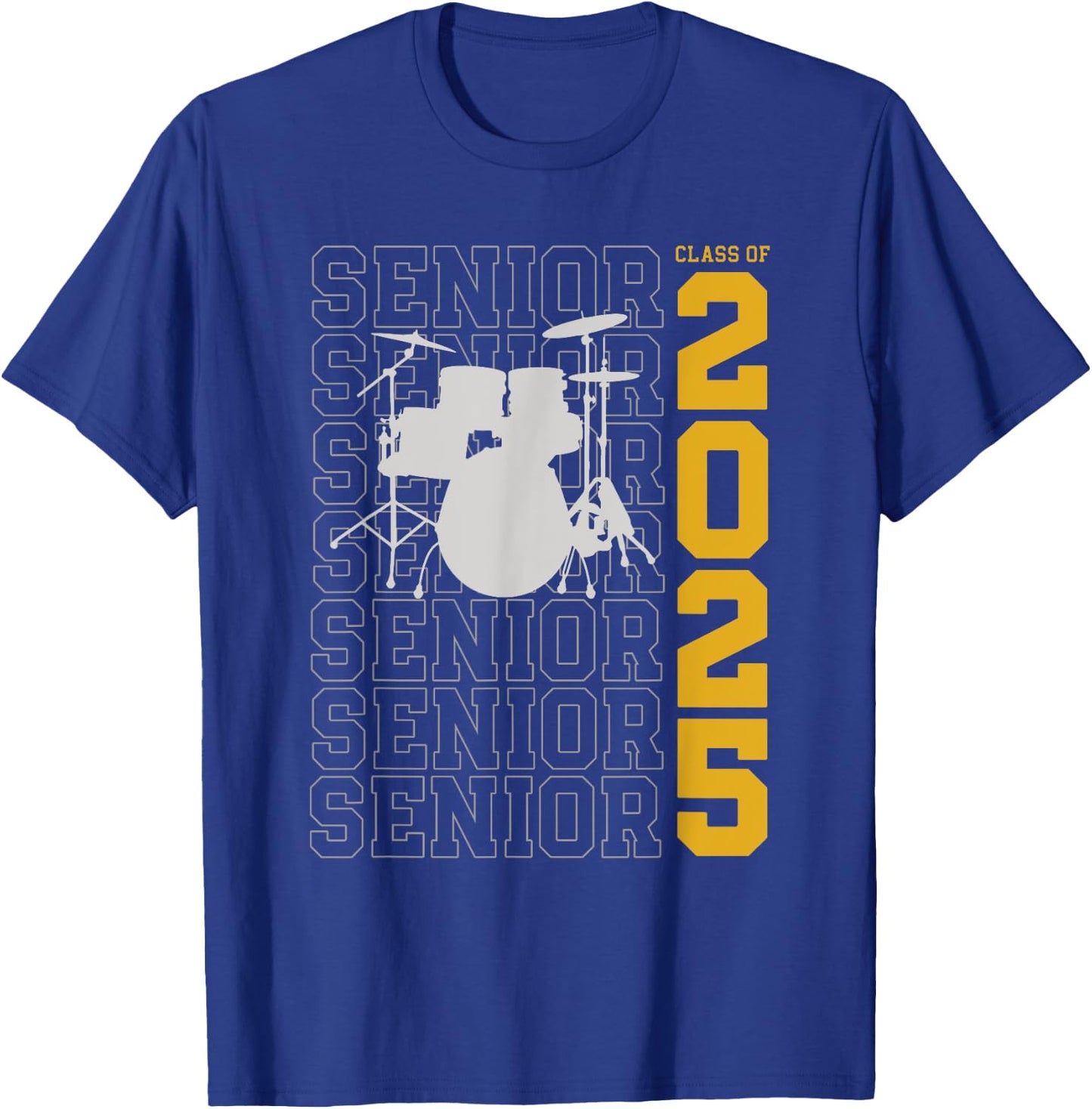Class of 2025 Senior Drum Set for Drummer Or Percussionist T-Shirt - T-Shirt | Royal
