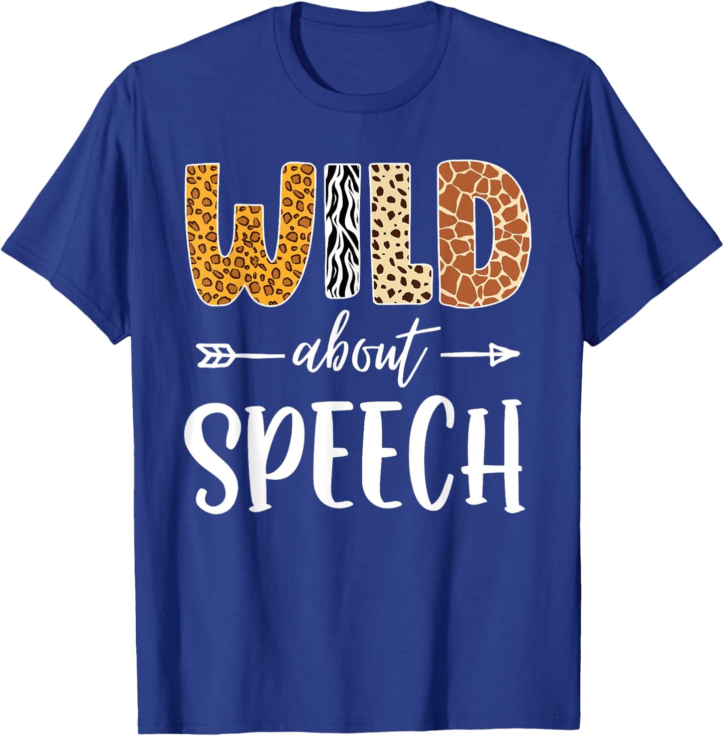 Wild About Speech SLP Leopard Teacher Back to School Kids T-Shirt - T-Shirt | Royal