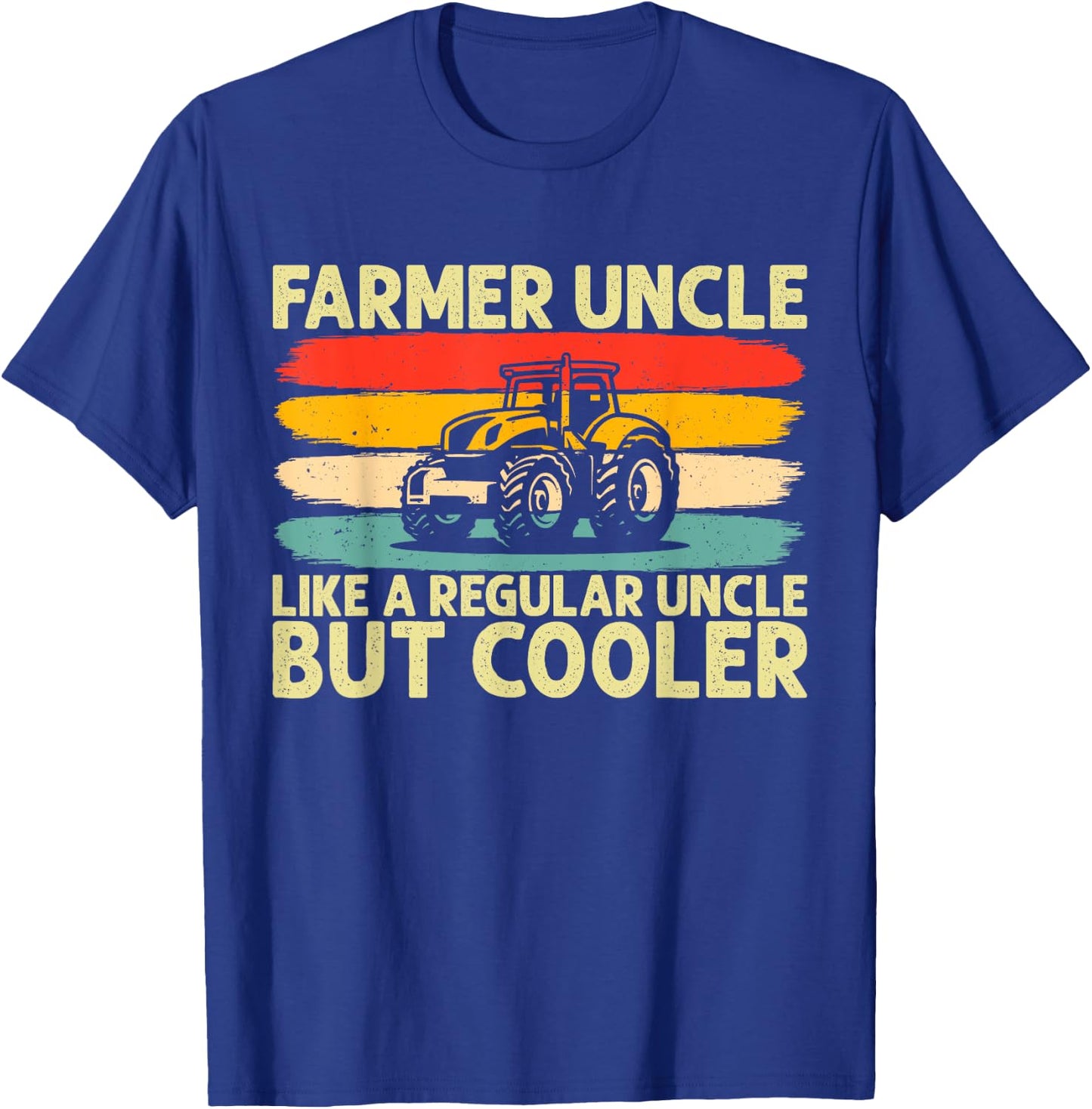 Farmer Uncle Design Tractor Farming Uncle T-Shirt - T-Shirt | Royal