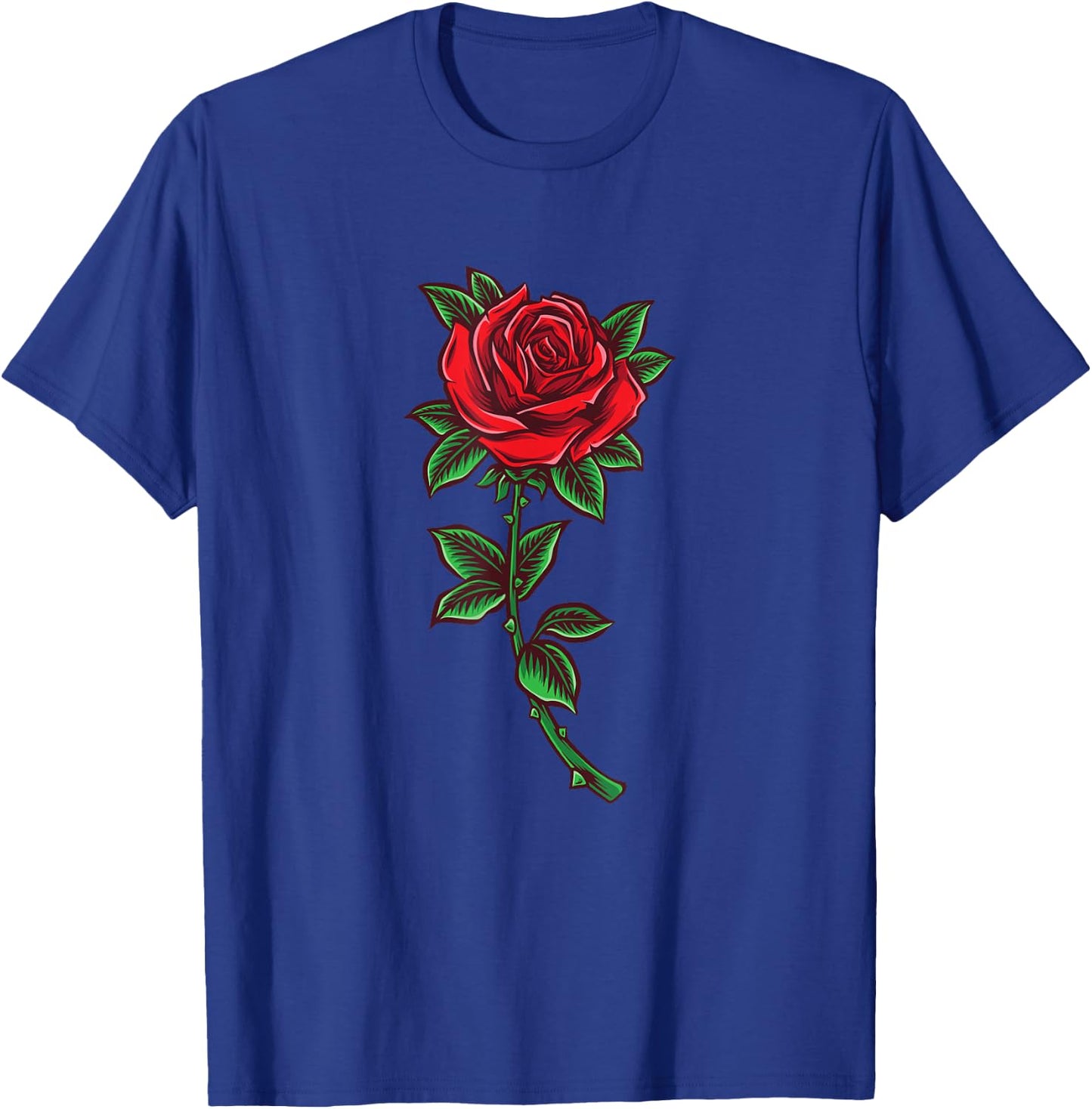 Single Red Rose Flower Romantic Love T-Shirt - T-Shirt | Royal