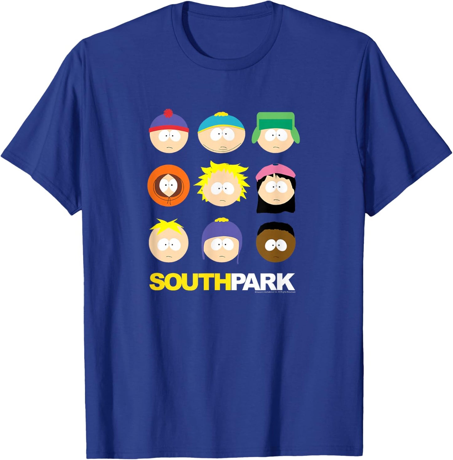 South Park - South Park Face Grid T-Shirt - T-Shirt | Royal