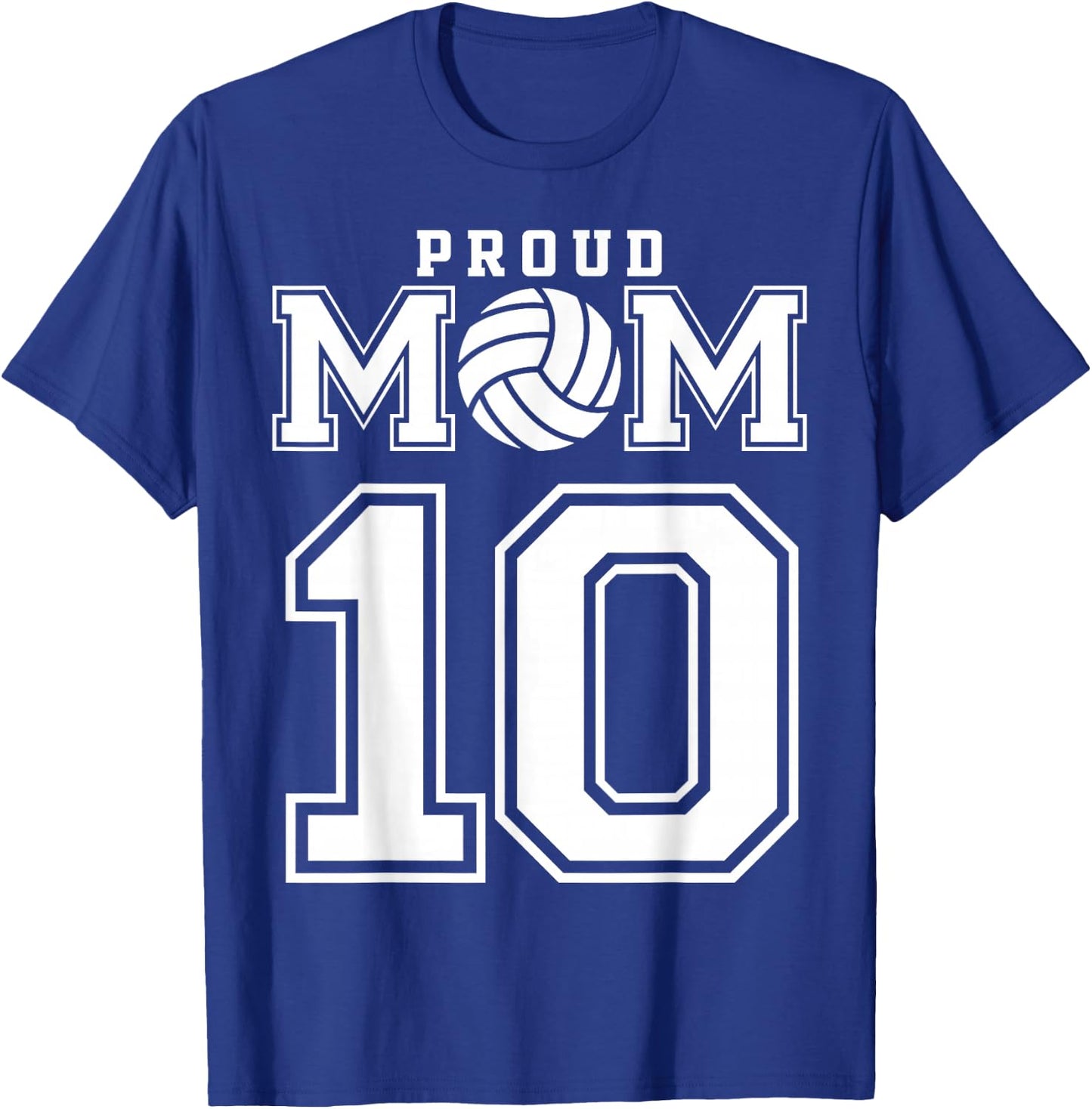 Custom Proud Volleyball Mom Number 10 Personalized Women T-Shirt - T-Shirt | Royal